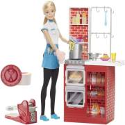 Mattel Barbie Makarna Şefi ve Mutfak Oyun Seti DMC36