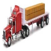 Sunman Kenworth W900 1:32 Scale Toy Truck With Flat Bed Trailer And Hay Bales S00010563