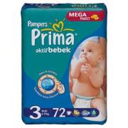 Prima Aktif Bebek Midi Jumbo Paket 3 Numara 72 Adet 4-9 kg