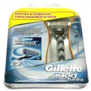 Gillette Mach3 Turbo Tıraş Makinesi 4 lü Yedek Tıraş Bıçağı