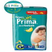 Prima Aktif Bebek Mega Paket Maxi Plus 4+ Numara 52 Adet 9-16 kg