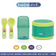 BebeDue Kaşık Çatal Mama Saklama Kabı 300 Ml LİMA