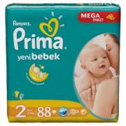 Prima Bebek Bezi Yeni Bebek 2 Numara Mini Mega Paket 88 Adet