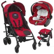 Chicco Lite Way Plus Bazalı Travel Sistem Bebek Arabası Kırmızı