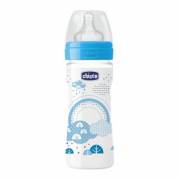 Chicco Silikon Emzikli Akış Ayarlı PP Biberon 250 ml - Erkek