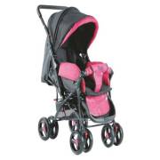 Babyhope 603-03 Tam Yatabilen Bebek Arabası - Pembe Siyah