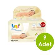 Uni Baby Yenidoğan Islak Pamuklu Mendil 9x3 lü Paket