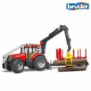 Bruder Case Puma 230 CVX Tomruk Taşıyan Traktör Römork BR03098