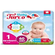 Baby Turco Bebek Bezi 1 Beden Newborn 60 Adet 