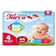 Baby Turco Bebek Bezi 4 Beden Maxi 44 Adet 