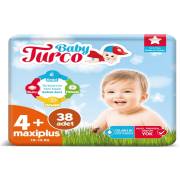 Baby Turco Bebek Bezi 4+ Beden Maxi Plus 38 Adet 