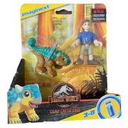 Imaginext Jurassic World Ankylosaurus Bumpy and Ben Camp Cretaceous Dinosaurs