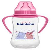 Bambino PP Kulplu Biberon 250 ml - Pembe Hippopotam