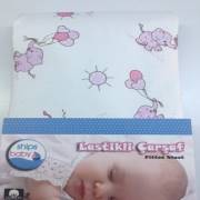 Ships Baby Poplin Lastikli Bebek Çarşafı (70X135) PembeFil