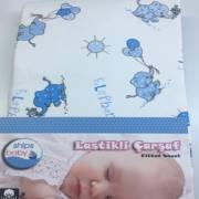 Ships Baby Poplin Lastikli Bebek Çarşafı (70X135) Mavi Fil