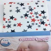 Ships Baby Poplin Lastikli Bebek Çarşafı (70X135) Kırmızı Yıldız