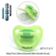 BabyTime Silikon Damaklı Mat Gövdeli Emzik 6-18 Ay - Yeşil