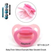 BabyTime Silikon Damaklı Mat Gövdeli Emzik 18+ Ay - Pembe