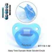 BabyTime Silikon Damaklı Akide Gövdeli Emzik 0-6 Ay - Mavi