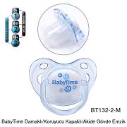 BabyTime Damaklı Koruyucu Kapaklı Akide Gövdeli Emzik 6-18 Ay - Mavi